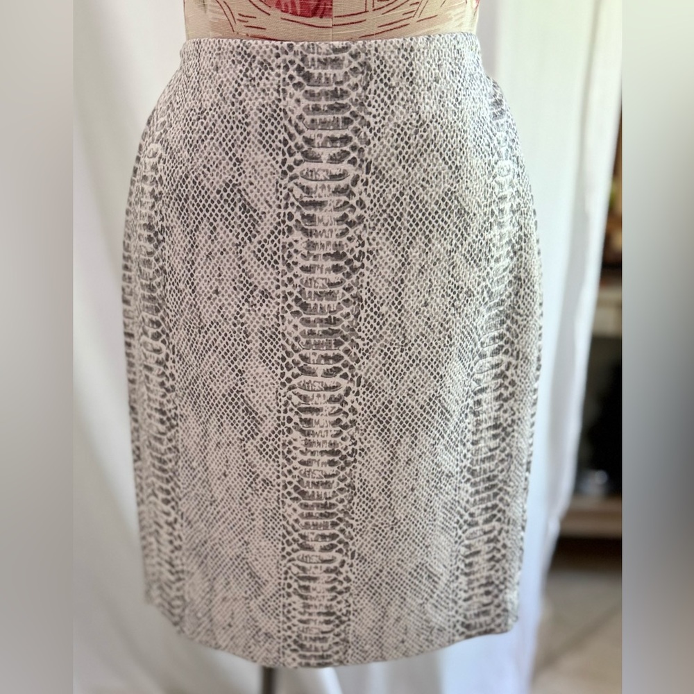 Y2k Ann Taylor Snakeskin Print Pencil Skirt